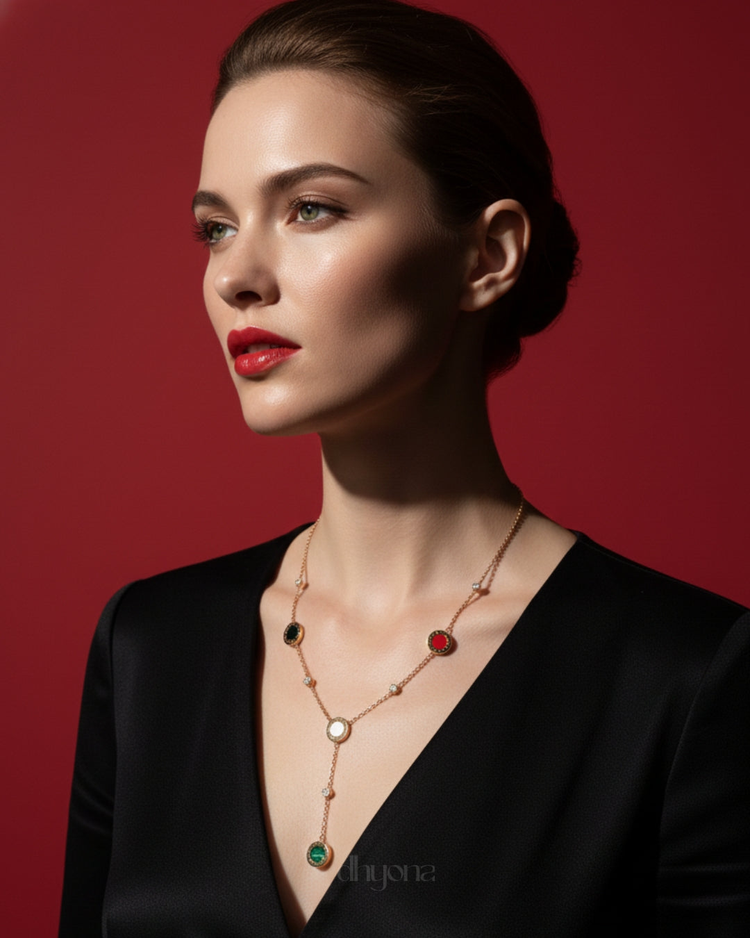 Rose-Gold Stainless Steel Sparkle Necklace – Premium Finish