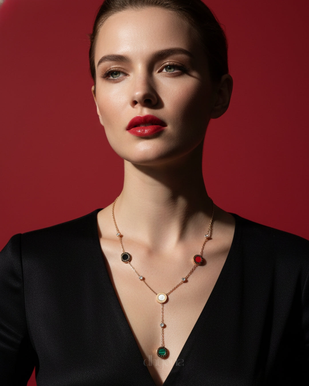 Rose-Gold Stainless Steel Sparkle Necklace – Premium Finish