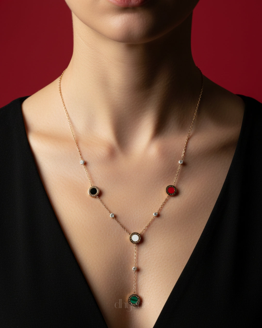 Rose-Gold Stainless Steel Sparkle Necklace – Premium Finish